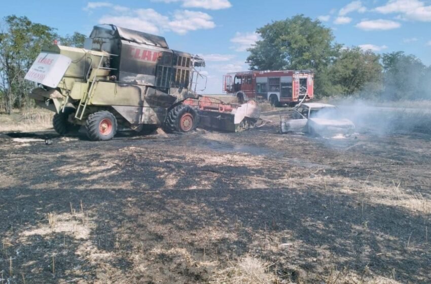  На Запоріжжі росіяни атакували комбайн під час збору врожаю, є постраждалі