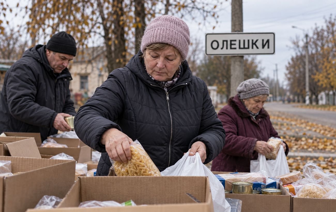 Мешканцям Олешок доставили ще 4 тонни гуманітарної допомоги